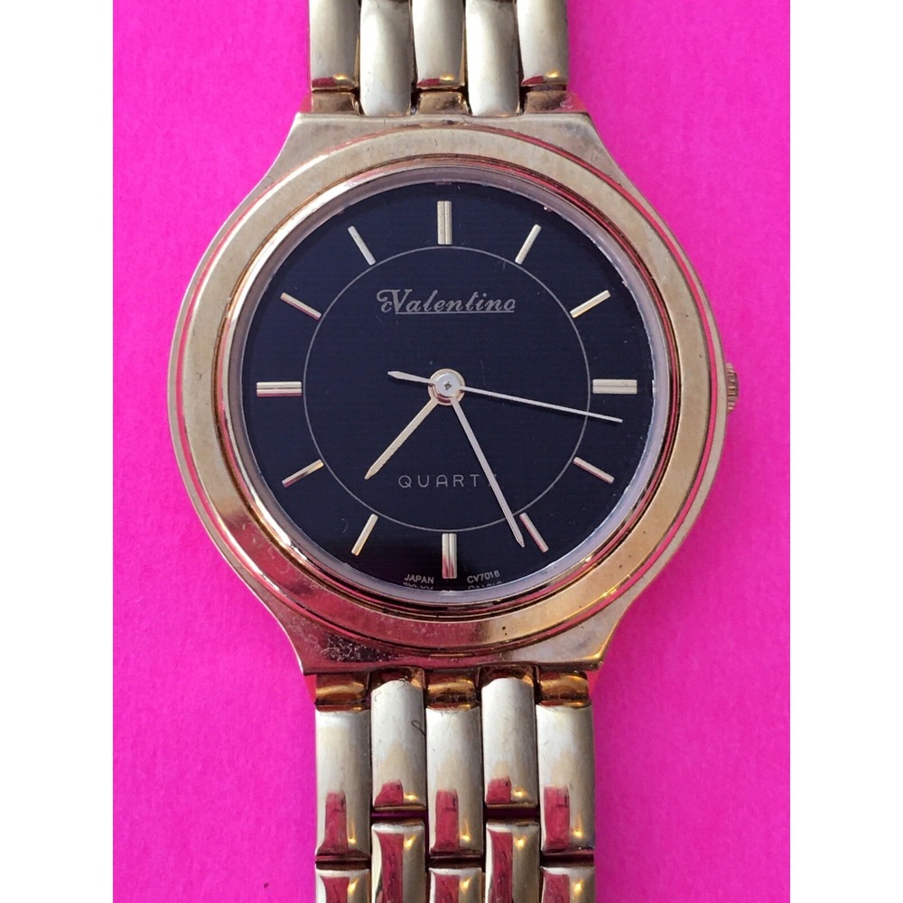 Vintage Valentino Watch gold tone links works